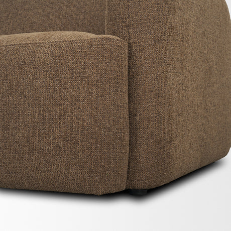 Saga Textured Brown Plush Fabric 3 Seater Sofa from Mercana - Luna Furniture