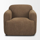 Saga Textured Brown Plush Fabric Upholstered Chair from Mercana - Luna Furniture