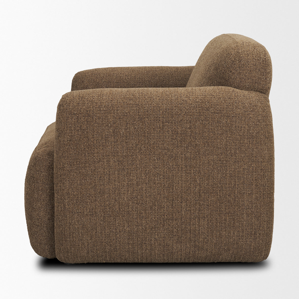 Saga Textured Brown Plush Fabric Upholstered Chair from Mercana - Luna Furniture