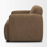 Saga Textured Brown Plush Fabric Upholstered Chair from Mercana - Luna Furniture