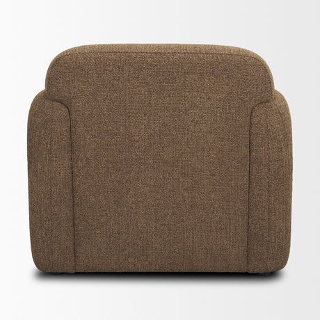 Saga Textured Brown Plush Fabric Upholstered Chair from Mercana - Luna Furniture