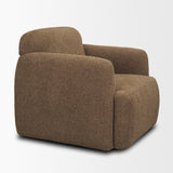 Saga Textured Brown Plush Fabric Upholstered Chair from Mercana - Luna Furniture