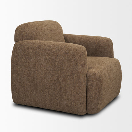 Saga Textured Brown Plush Fabric Upholstered Chair from Mercana - Luna Furniture