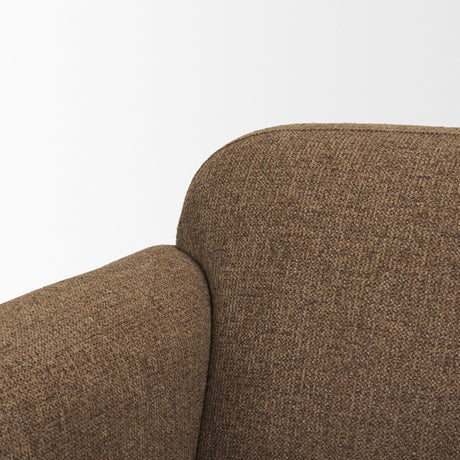 Saga Textured Brown Plush Fabric Upholstered Chair from Mercana - Luna Furniture