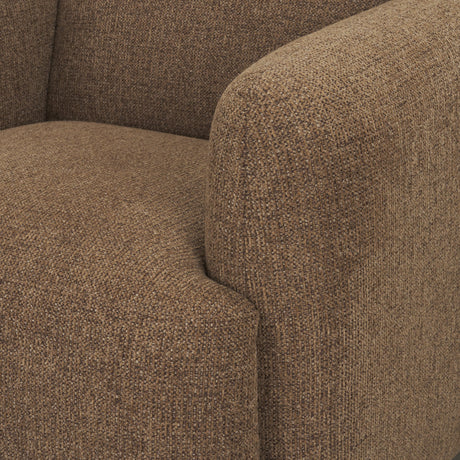 Saga Textured Brown Plush Fabric Upholstered Chair from Mercana - Luna Furniture