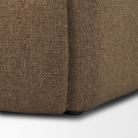 Saga Textured Brown Plush Fabric Upholstered Chair from Mercana - Luna Furniture
