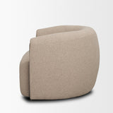 Kornelia Textured Mushroom Fabric Barrel Accent Chair from Mercana - Luna Furniture