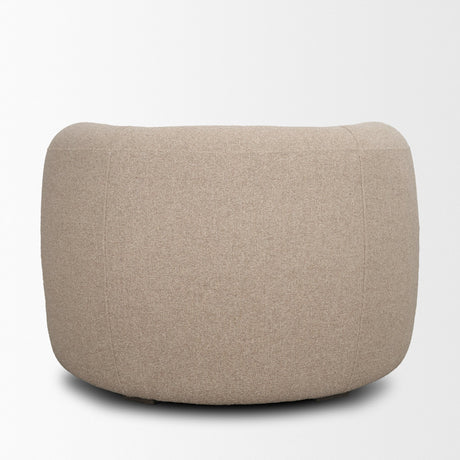 Kornelia Textured Mushroom Fabric Barrel Accent Chair from Mercana - Luna Furniture