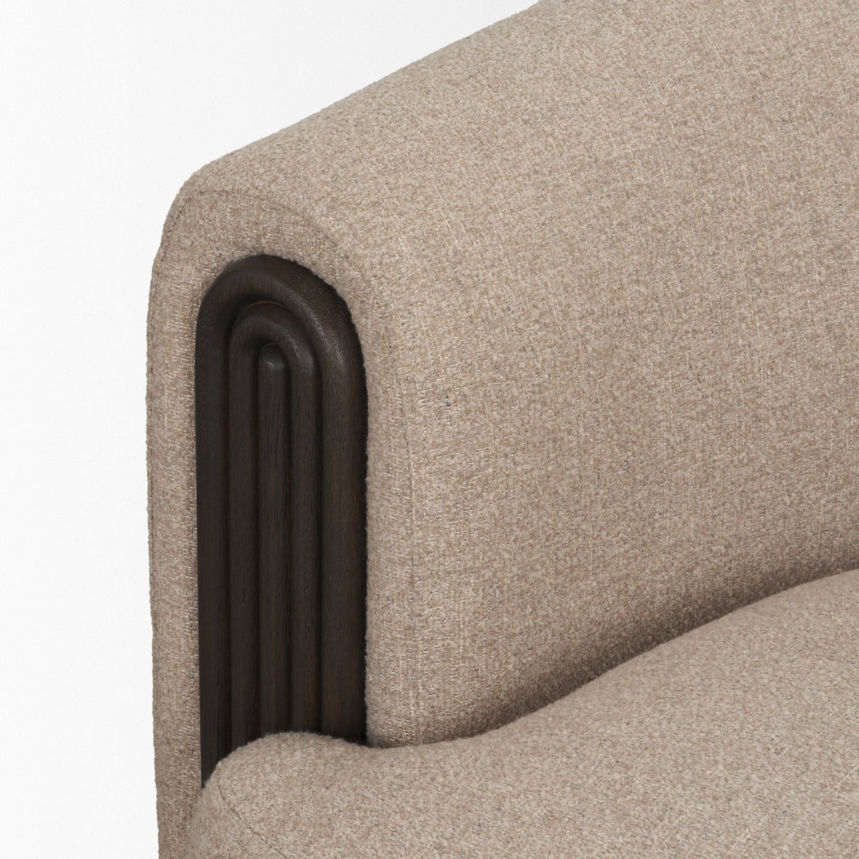 Kornelia Textured Mushroom Fabric Barrel Accent Chair from Mercana - Luna Furniture