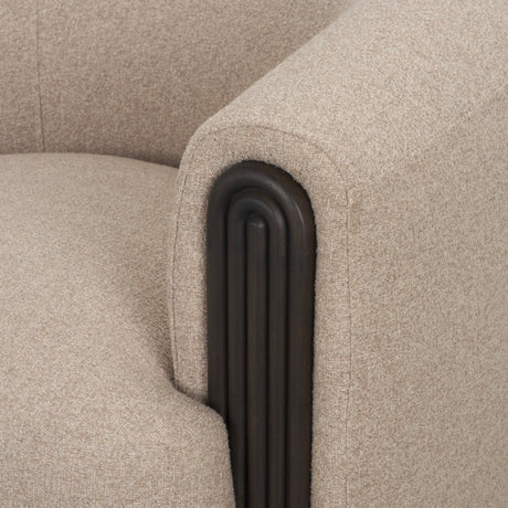 Kornelia Textured Mushroom Fabric Barrel Accent Chair from Mercana - Luna Furniture