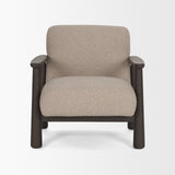 Willmar Textured Mushroom Gray Fabric Espresso Brown Wood Accent Lounge Chair from Mercana - Luna Furniture