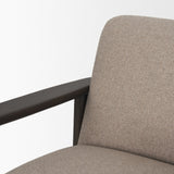 Willmar Textured Mushroom Gray Fabric Espresso Brown Wood Accent Lounge Chair from Mercana - Luna Furniture