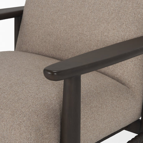 Willmar Textured Mushroom Gray Fabric Espresso Brown Wood Accent Lounge Chair from Mercana - Luna Furniture