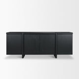 Rowan Black Oak Wood Closed 4 Door Sideboard from Mercana - Luna Furniture