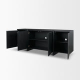 Rowan Black Oak Wood Closed 4 Door Sideboard from Mercana - Luna Furniture
