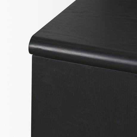 Rowan Black Oak Wood Closed 4 Door Sideboard from Mercana - Luna Furniture