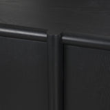 Rowan Black Oak Wood Closed 4 Door Sideboard from Mercana - Luna Furniture