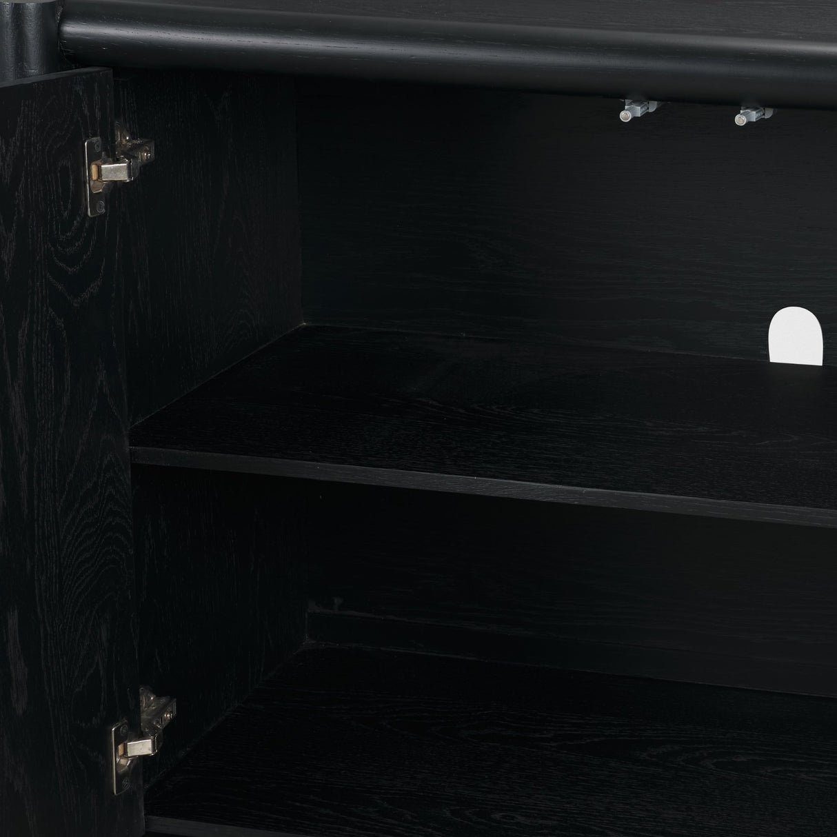 Rowan Black Oak Wood Closed 4 Door Sideboard from Mercana - Luna Furniture