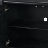 Rowan Black Oak Wood Closed 4 Door Sideboard from Mercana - Luna Furniture
