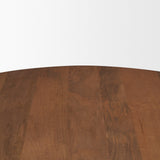 Arno Warm Mid-Brown Wood Sculptural Round Coffee Table from Mercana - Luna Furniture