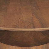 Arno Warm Mid-Brown Wood Sculptural Round Coffee Table from Mercana - Luna Furniture