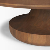 Arno Warm Mid-Brown Wood Sculptural Round Coffee Table from Mercana - Luna Furniture