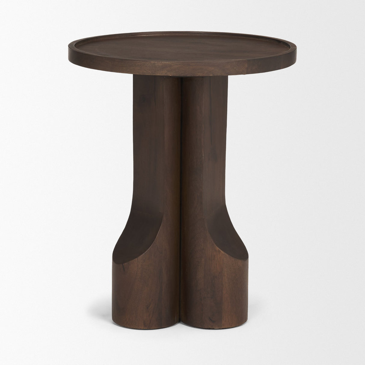 Cayson Dark Brown Sculptural Round Accent Table from Mercana - Luna Furniture