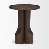 Cayson Dark Brown Sculptural Round Accent Table from Mercana - Luna Furniture