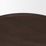 Cayson Dark Brown Sculptural Round Accent Table from Mercana - Luna Furniture
