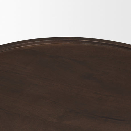 Cayson Dark Brown Sculptural Round Accent Table from Mercana - Luna Furniture