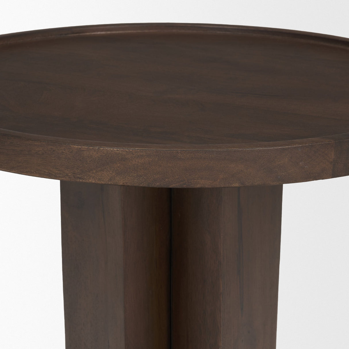 Cayson Dark Brown Sculptural Round Accent Table from Mercana - Luna Furniture