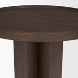 Cayson Dark Brown Sculptural Round Accent Table from Mercana - Luna Furniture