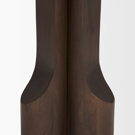 Cayson Dark Brown Sculptural Round Accent Table from Mercana - Luna Furniture