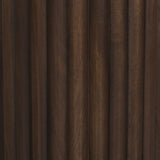 Marbrello Pink Marble Top Espresso Brown Fluted Wood Round Side Table from Mercana - Luna Furniture