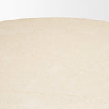 Marbrello 60" Botticino Marble Top Light Brown Fluted Wood Round Dining Table from Mercana - Luna Furniture