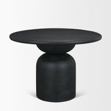 Atlas 42" Black Wood Stacked Pedestal Base Round Dining Table from Mercana - Luna Furniture