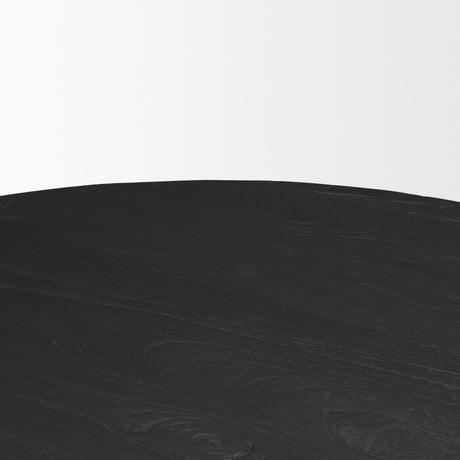 Atlas 42" Black Wood Stacked Pedestal Base Round Dining Table from Mercana - Luna Furniture