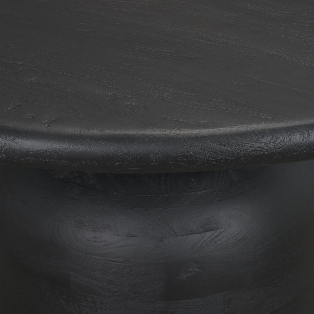 Atlas 42" Black Wood Stacked Pedestal Base Round Dining Table from Mercana - Luna Furniture