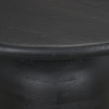 Atlas 42" Black Wood Stacked Pedestal Base Round Dining Table from Mercana - Luna Furniture