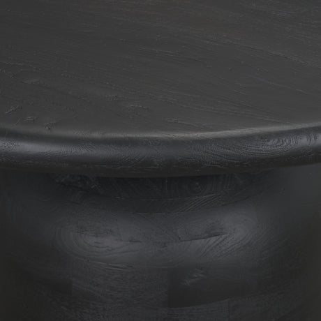 Atlas 42" Black Wood Stacked Pedestal Base Round Dining Table from Mercana - Luna Furniture