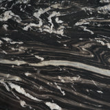 Marilyn 48" Black Forest Marble Black Wood Pedestal Round Dining Table from Mercana - Luna Furniture