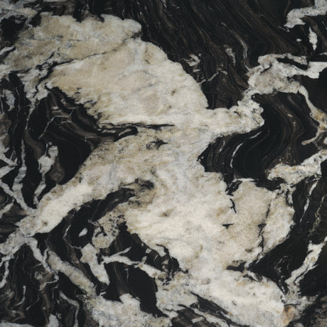 Marilyn 48" Black Forest Marble Black Wood Pedestal Round Dining Table from Mercana - Luna Furniture