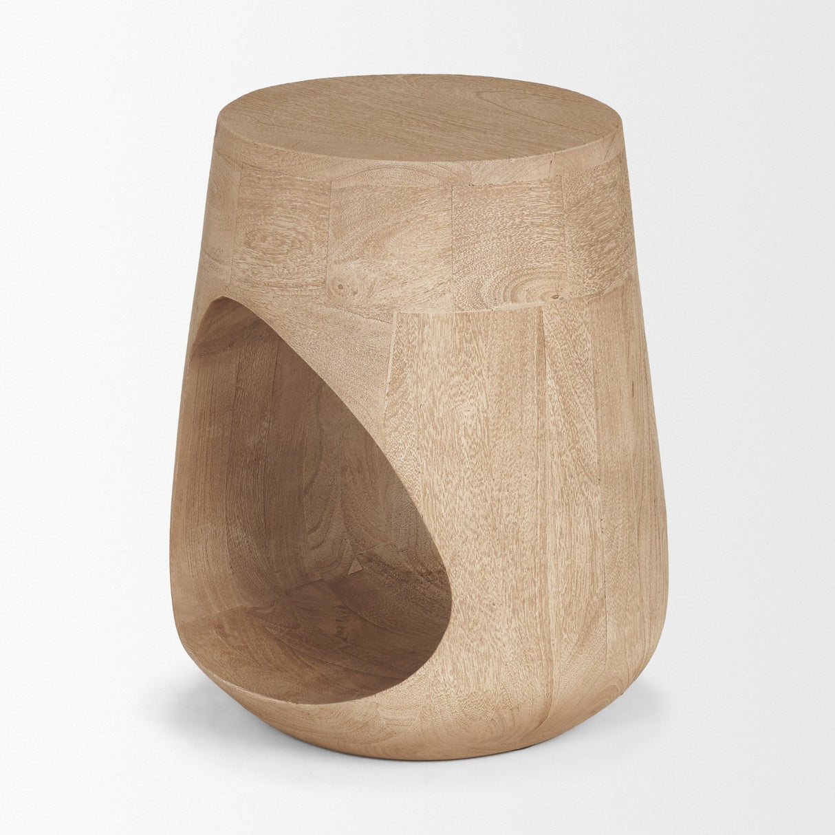 Cove Light Brown Sculptural Open Side Table from Mercana - Luna Furniture