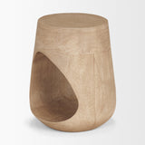 Cove Light Brown Sculptural Open Side Table from Mercana - Luna Furniture