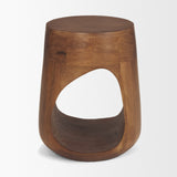 Cove Mid-Brown Sculptural Open Side Table from Mercana - Luna Furniture