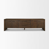 Belford 94" Dark Brown Oak Wood Media Console from Mercana - Luna Furniture