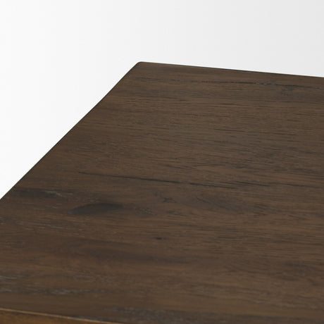Belford 94" Dark Brown Oak Wood Media Console from Mercana - Luna Furniture