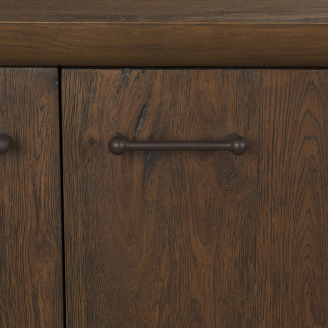 Belford 94" Dark Brown Oak Wood Media Console from Mercana - Luna Furniture