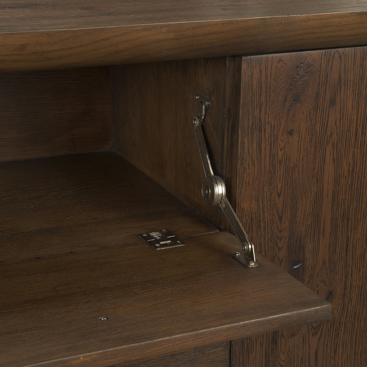 Belford 94" Dark Brown Oak Wood Media Console from Mercana - Luna Furniture