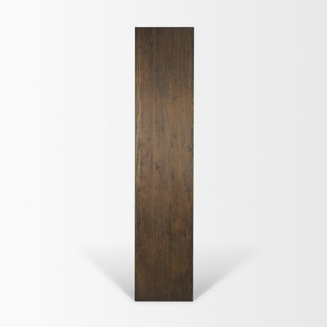 Belford 2-Door Open Dark Brown Oak Wood Shelving Unit from Mercana - Luna Furniture